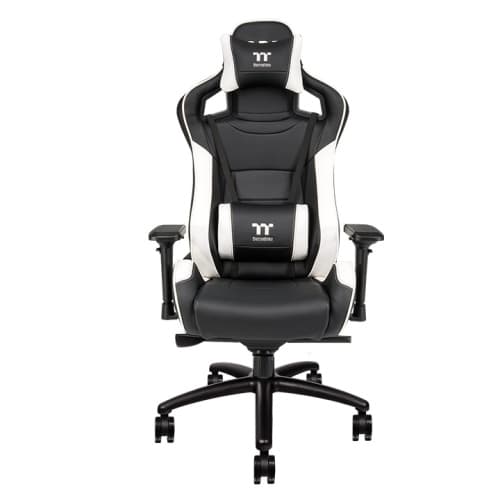 كرسي ألعاب Thermaltake X-Fit - تصميم مريح، جلد صناعي، قابل للتعديل، أسود/أبيض أو أسود/أحمر